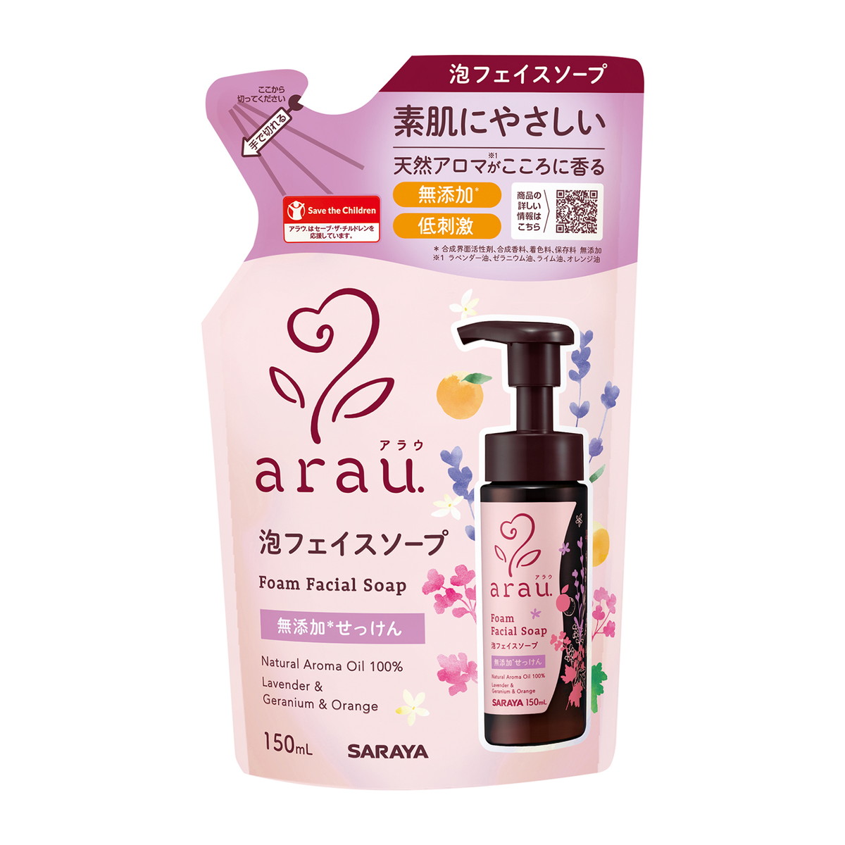 【送料込・まとめ買い×30個セット】サラヤ アラウ 泡フェイスソープ 詰替用 150ml