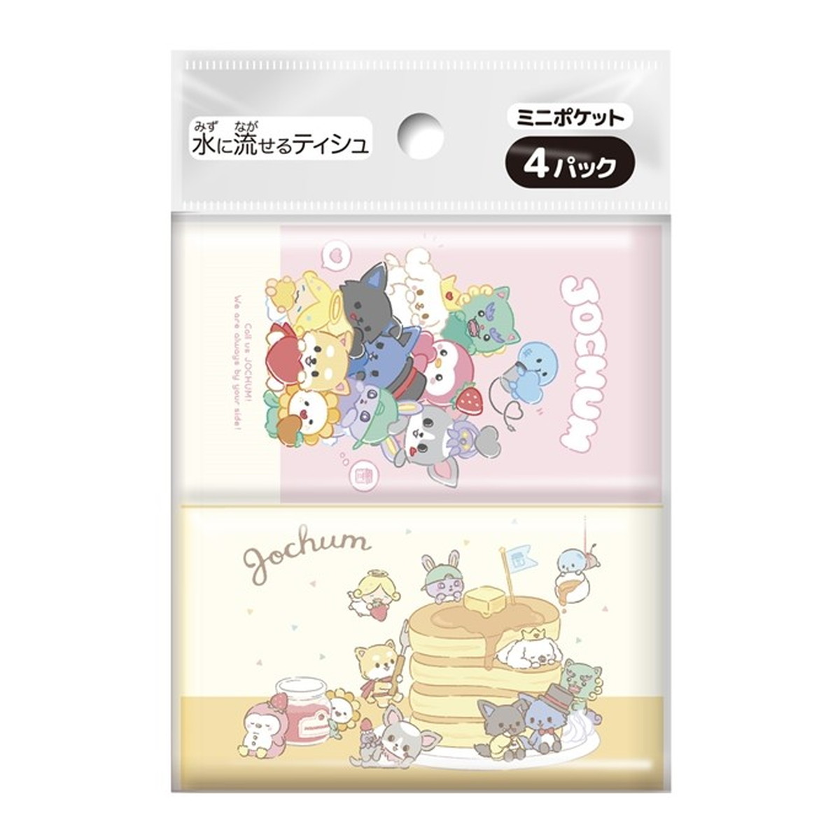 【送料込・まとめ買い×280個セット】ダイレイ JOCHUM ジェオチャム ミニポケットティシュ 4パック