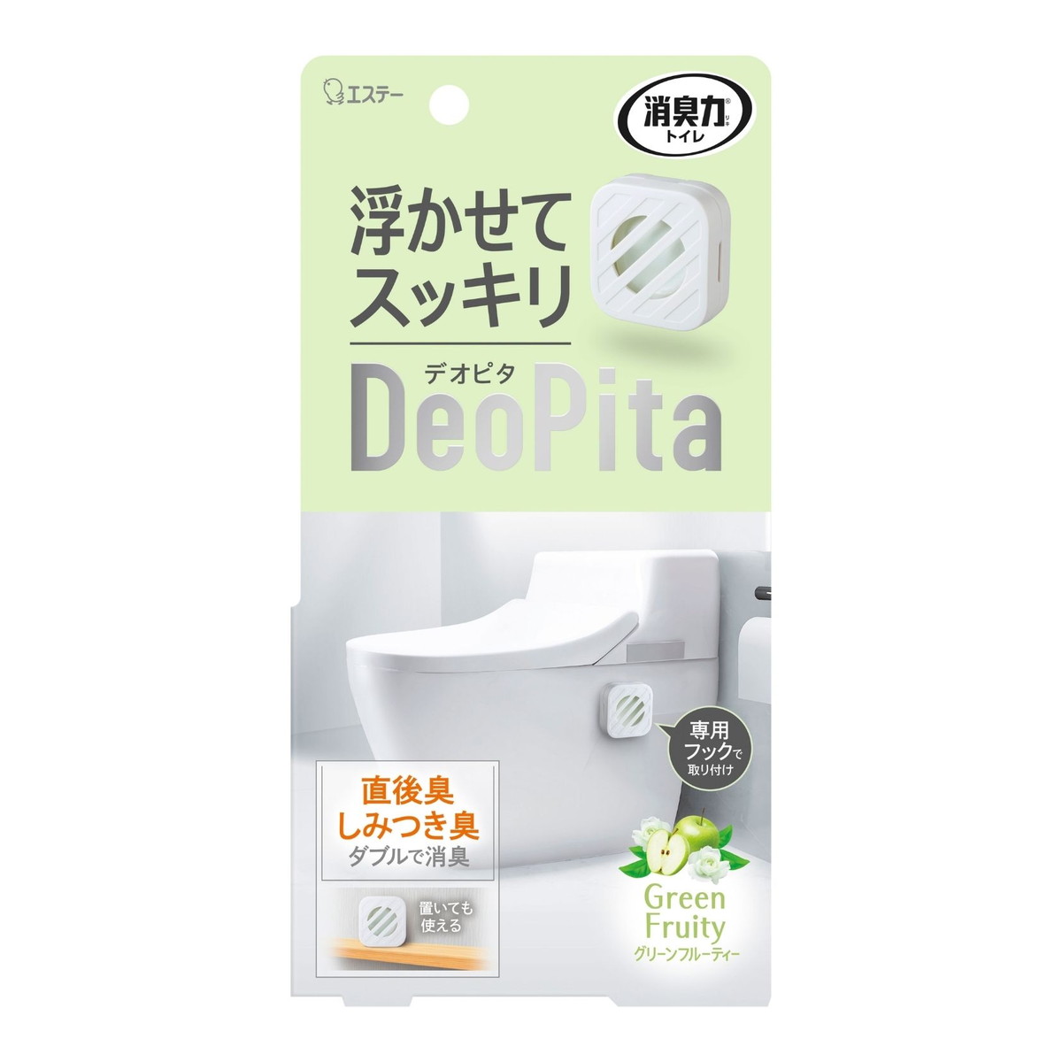 【送料込・まとめ買い&times;21個セット】エステー 消臭力 DeoPita デオピタ トイレ用 本体 グリーンフルーティー｜ケンコウlife