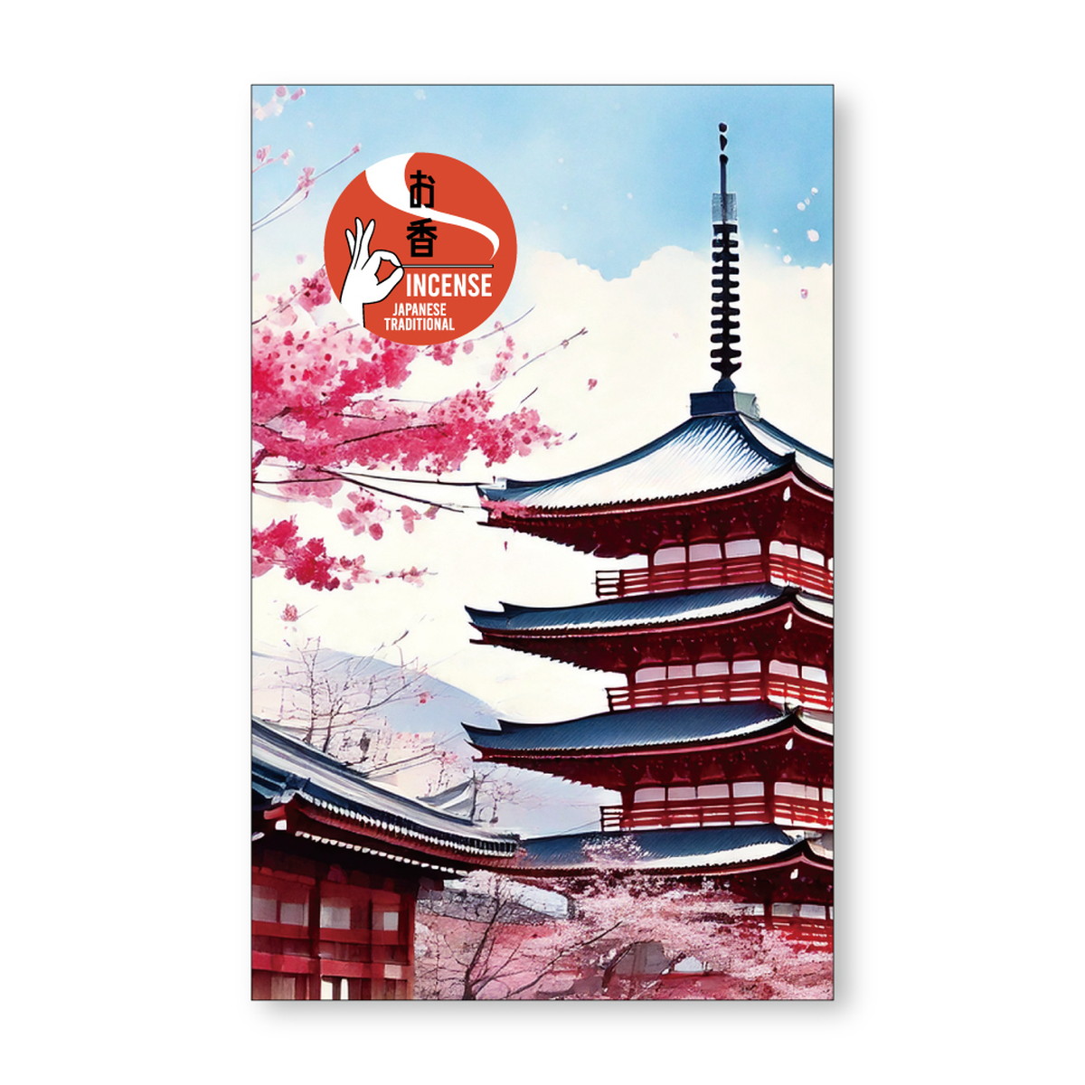 【送料込・まとめ買い&times;500個セット】日本香堂 お土産インセンス 抹茶の香り 五重塔 8本 お香｜ケンコウlife