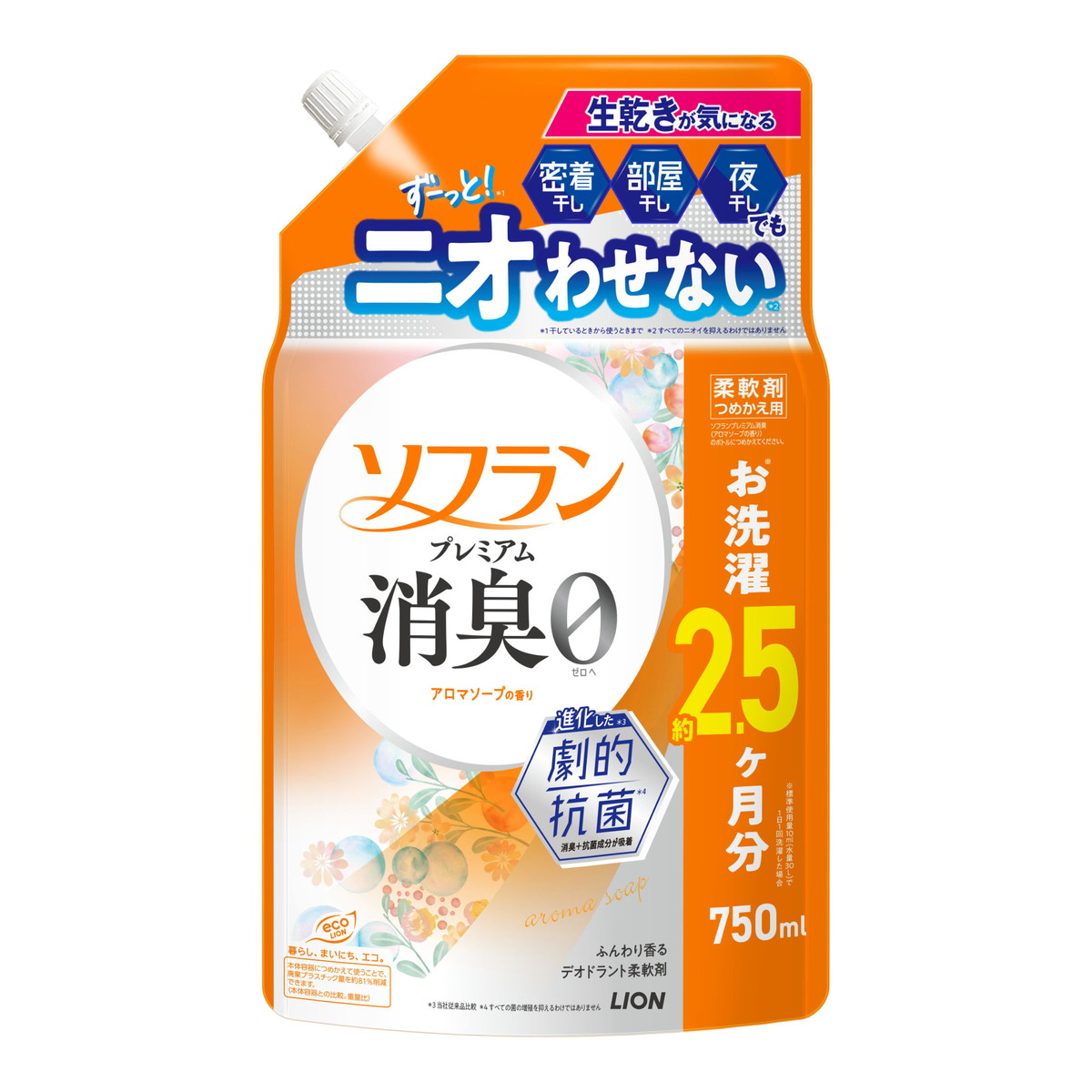【送料込・まとめ買い×12個セット】ソフラン プレミアム消臭 アロマソープの香り つめかえ用 750ml