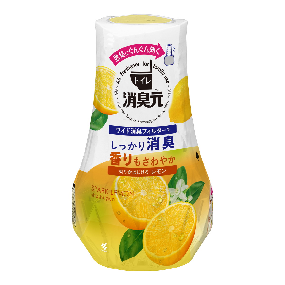 【送料込・まとめ買い×16個セット】小林製薬 トイレの消臭元 爽やかはじける レモン 400mL