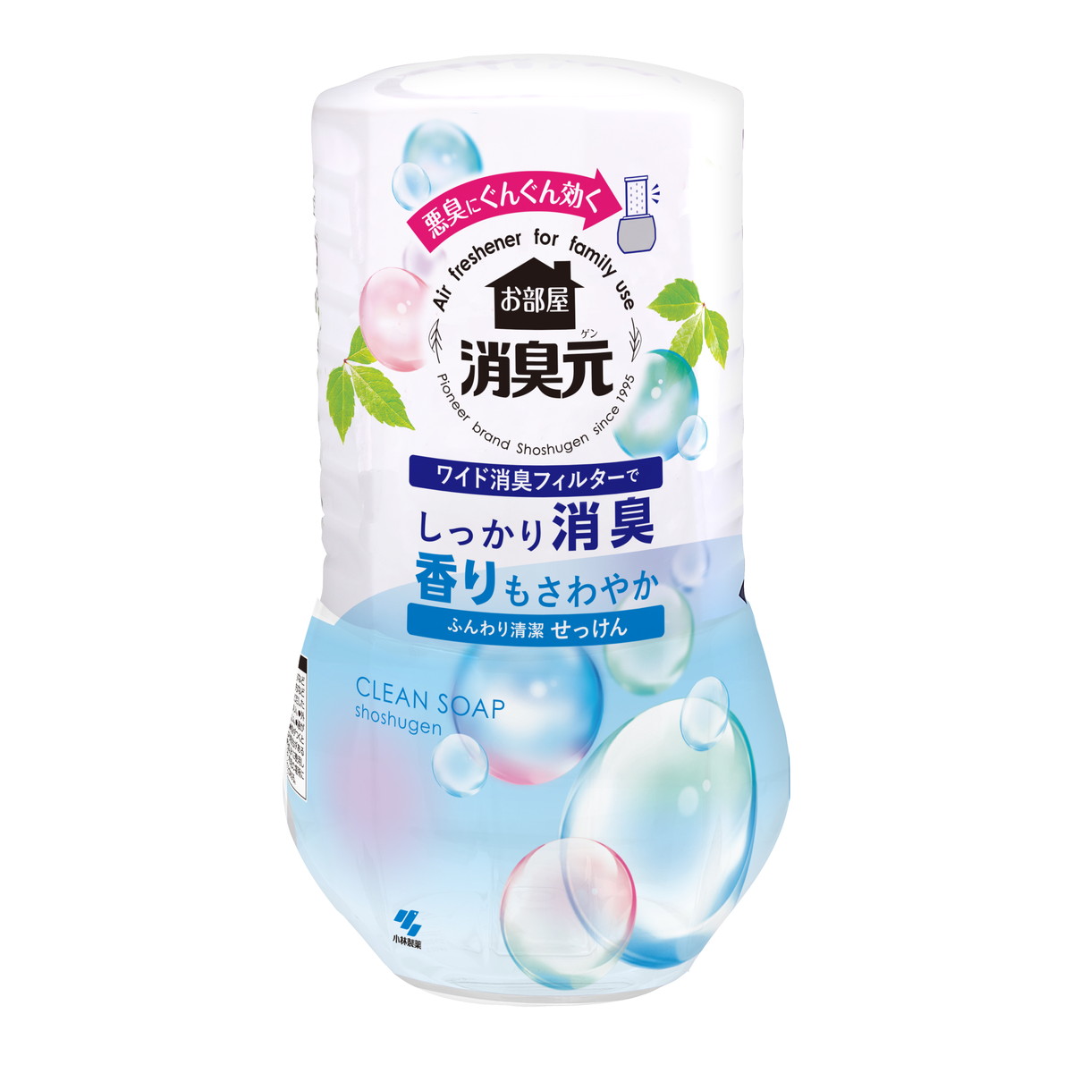 【送料込・まとめ買い×16個セット】小林製薬 お部屋の消臭元 ふんわり清潔 せっけん 400mL