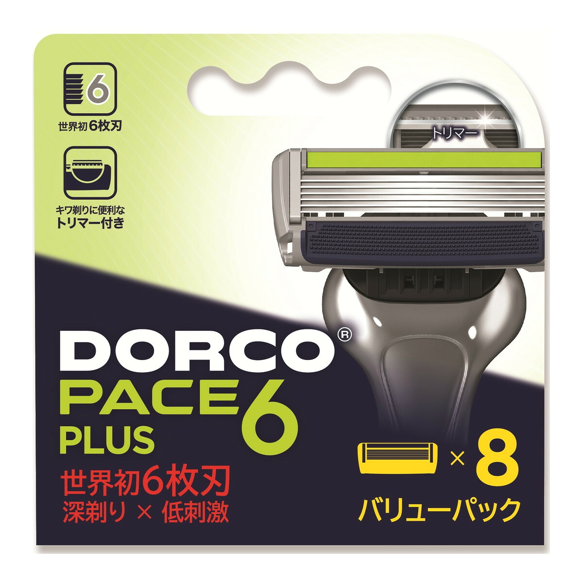 【送料込・まとめ買い&times;12個セット】PACE6 PLUS 替刃 バリューパック 8個入 男性用 カミソリDORCO ドルコ｜ケンコウlife