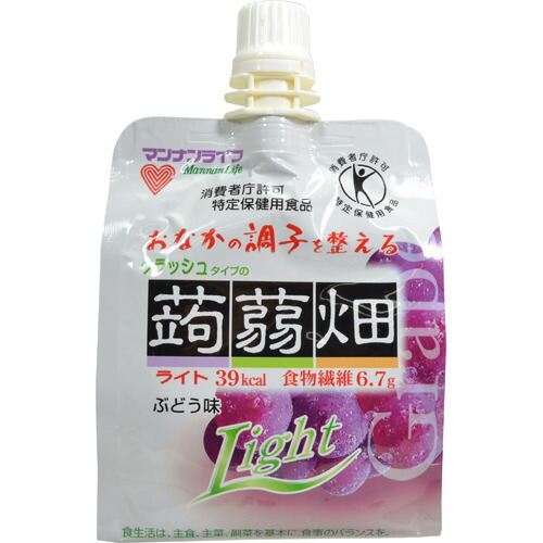 楽天市場 12個セット送料無料 マンナンライフ クラッシュタイプの蒟蒻畑ライト ぶどう味 150g ケンコウlife