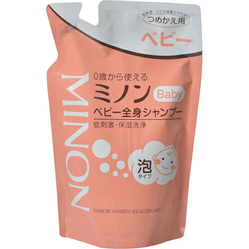 【送料込・まとめ買い×6個セット】【第一三共ヘルスケア】ミノン ベビー全身シャンプー つめかえ用 300ml