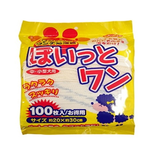 【送料込・まとめ買い×6個セット】昭和紙工 ぽいっとワン 100枚 (ウンチ処理袋 中・小型犬用)