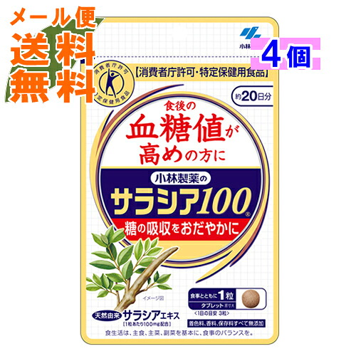 【×4個 メール便送料無料】【小林製薬】小林製薬のサラシア100 60粒入