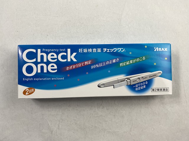 楽天市場 メール便送料無料 第2類医薬品 チェックワン 妊娠検査薬 2回用 1個 4987009184466 ケンコウlife