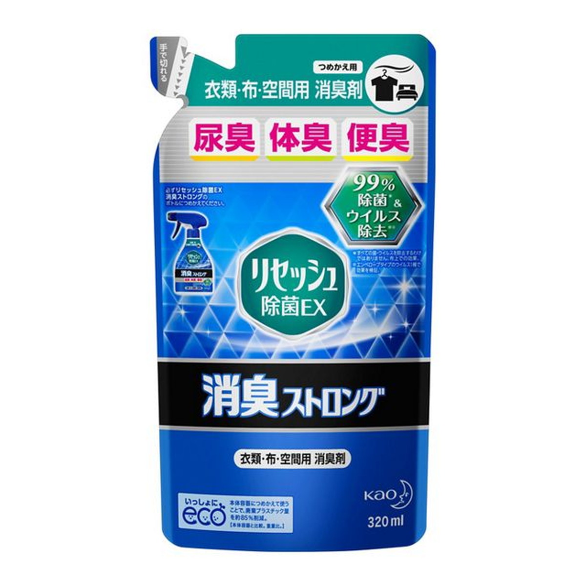 【送料込・まとめ買い×24個セット】花王 リセッシュ 除菌EX 消臭ストロング さわやかなハーブの香り つめかえ用 320ml 消臭剤・芳香剤(4901301293589) 7,984円