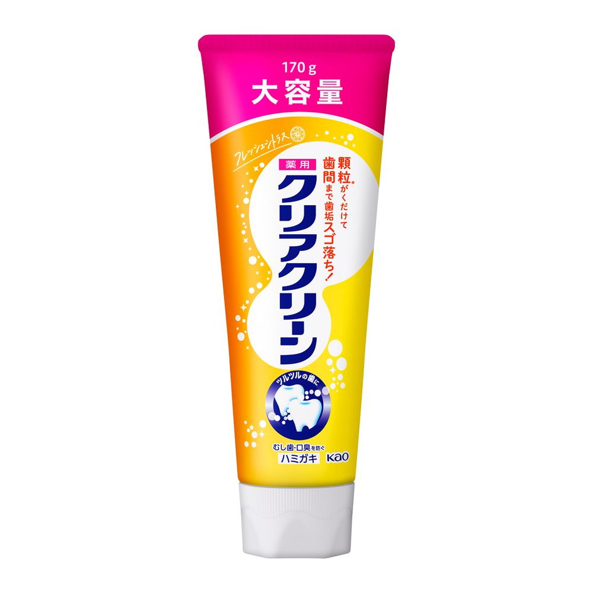 【送料込・まとめ買い×48個セット】花王 薬用ハミガキ クリアクリーン フレッシュシトラス BIGサイズ 170g|ケンコウlife