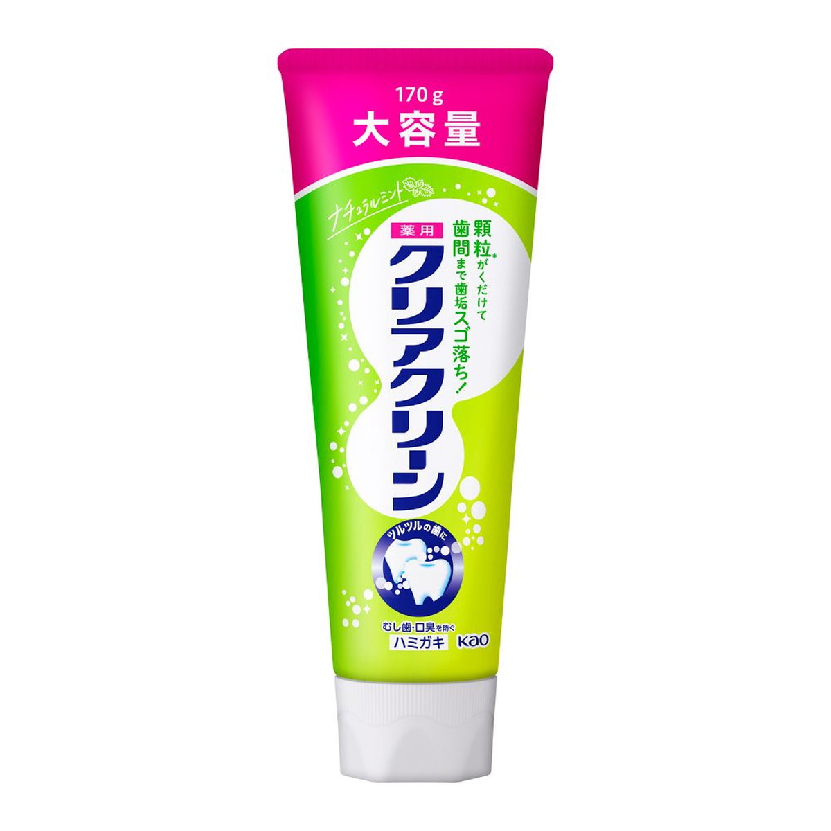 【送料込・まとめ買い&times;48個セット】花王 薬用ハミガキ クリアクリーン ナチュラルミント BIGサイズ 170g｜ケンコウlife