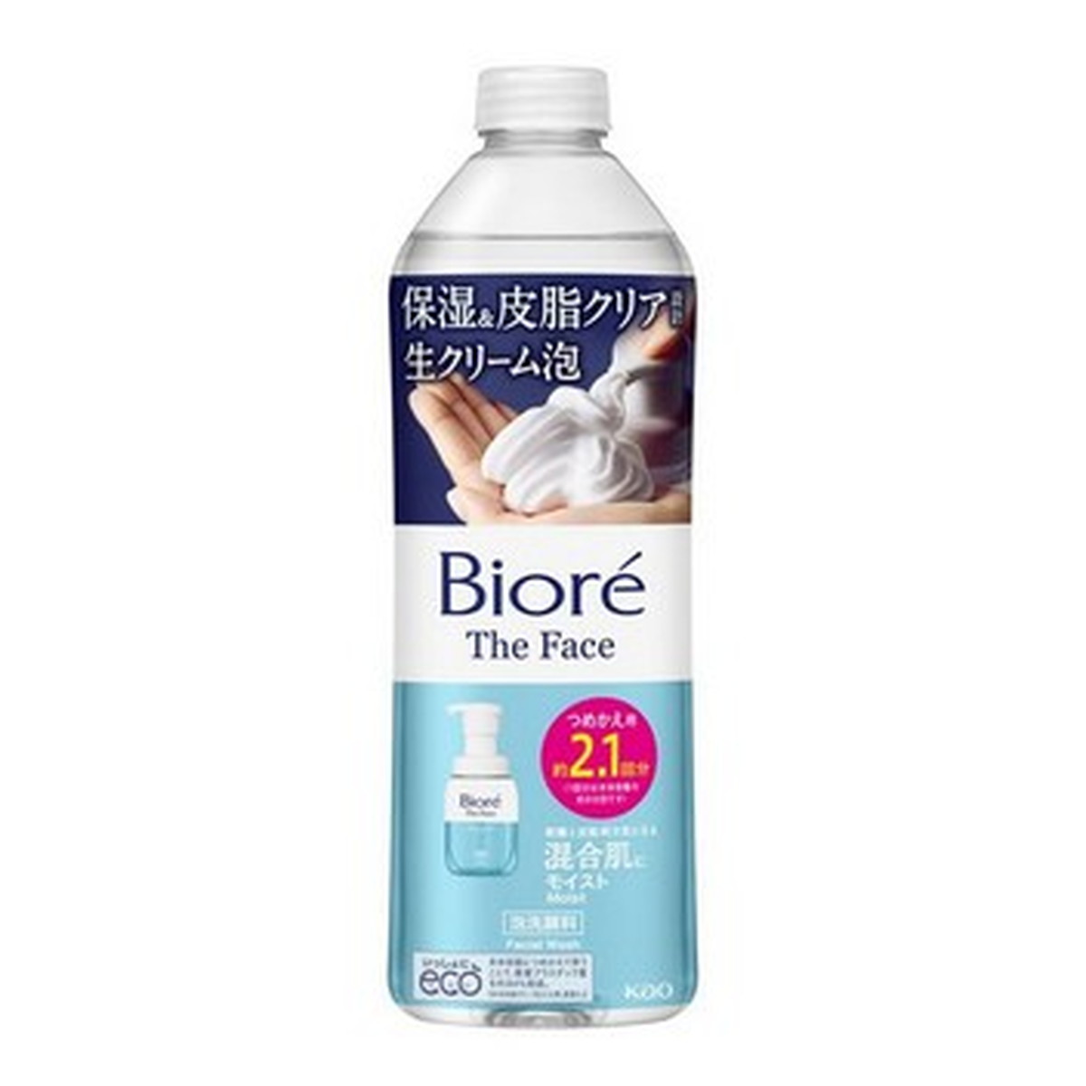 【×5本セット送料込】花王 ビオレ ザフェイス モイスト つめかえ用 340mL 泡洗顔料 弾力長続き泡で肌に触れずにこすらず洗える 手が肌に触れずにまさつレスな洗い方( 4901301408211 )