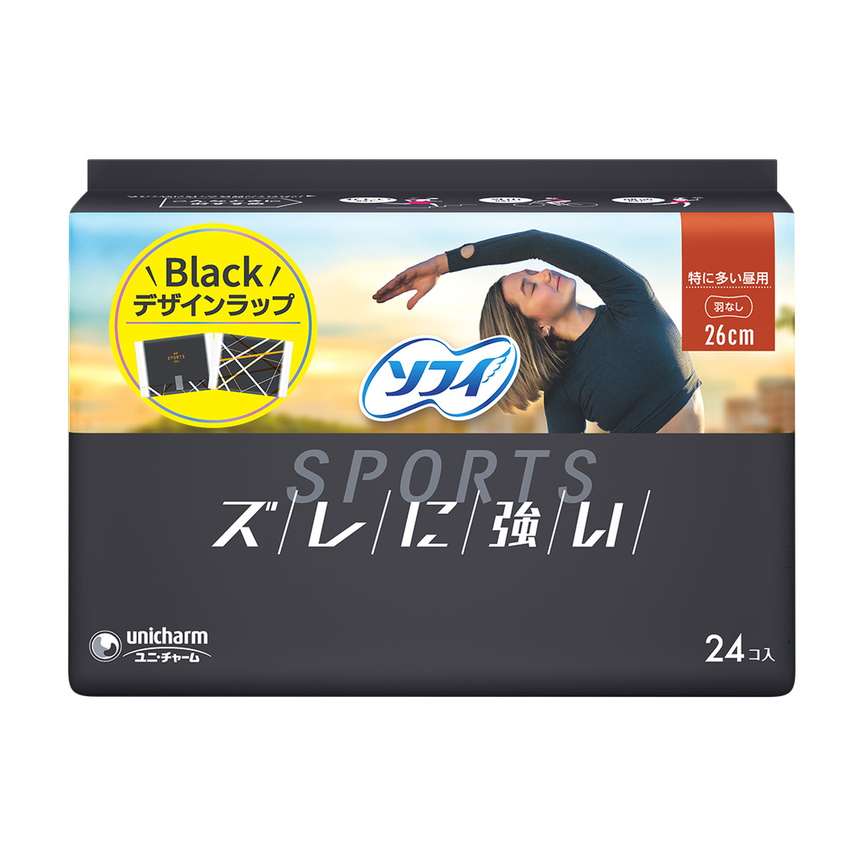 【送料込・まとめ買い&times;24個セット】ユニ・チャーム ソフィ SPORTS 260 羽なし 24コ入｜ケンコウlife