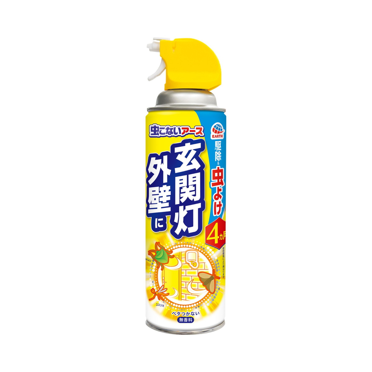 【送料無料・まとめ買い12個セット】アース製薬 虫こないアース玄関灯・外壁にエアゾール 450ML 缶