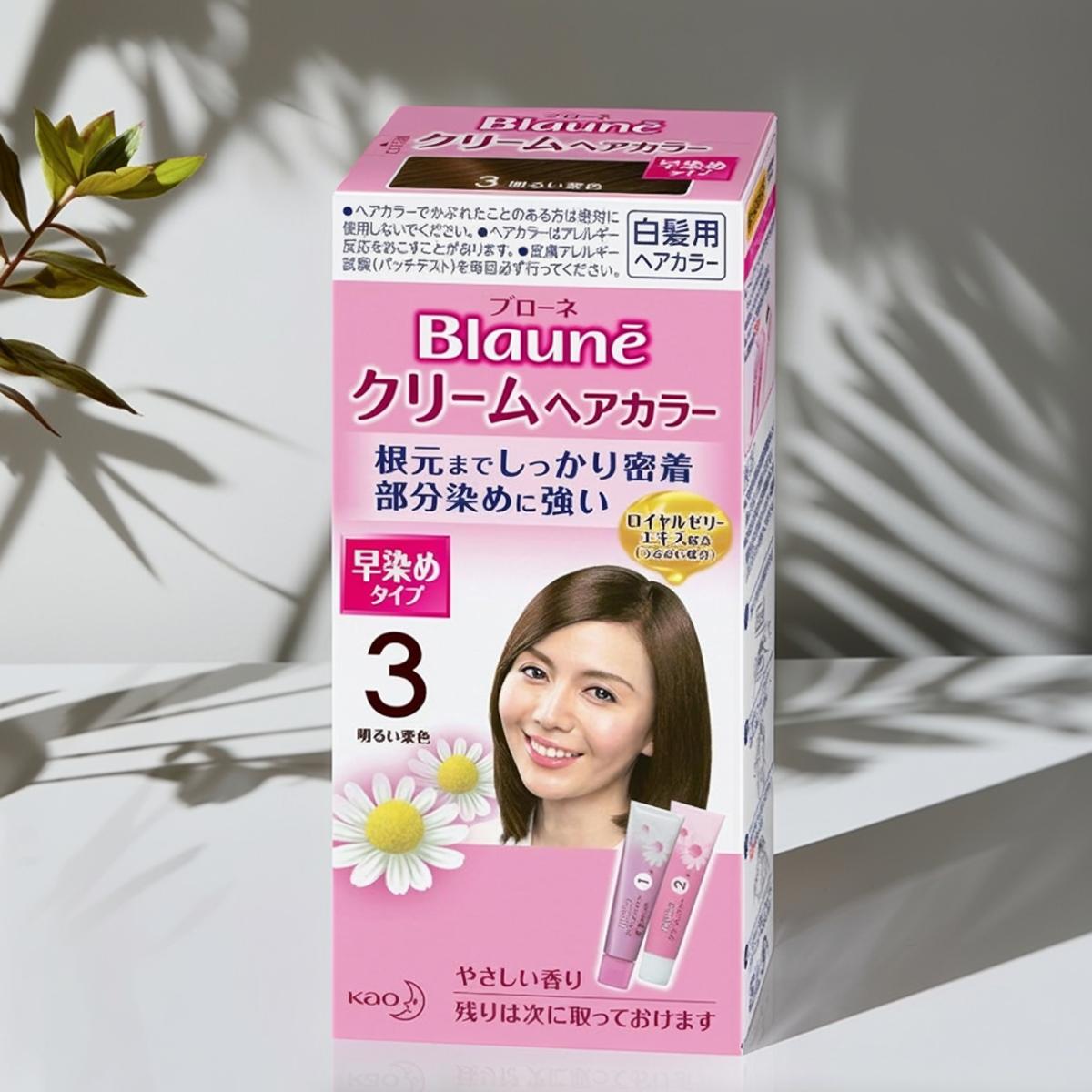 楽天市場】花王 ブローネクリームヘアカラー 3 明るい栗色 80g