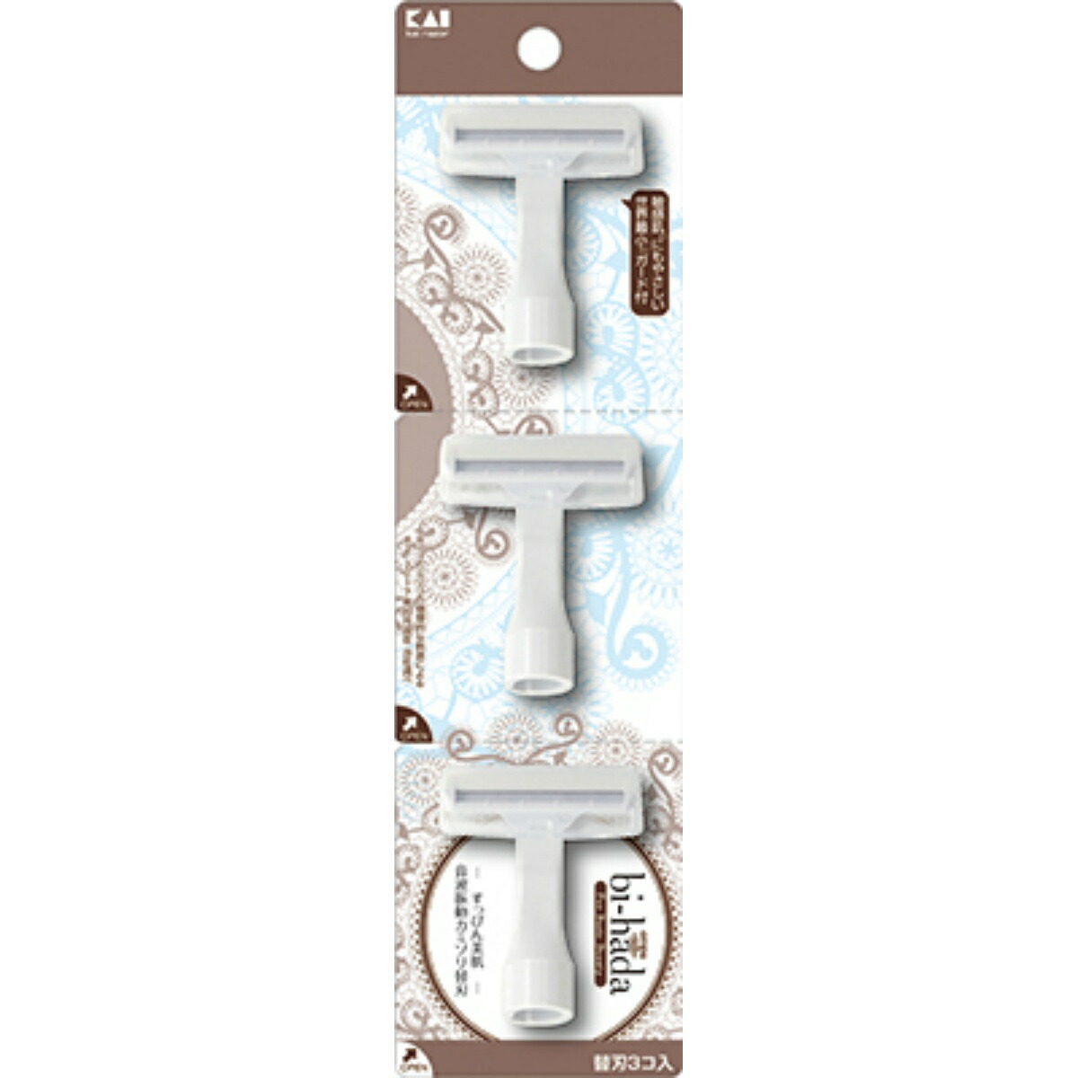 楽天市場】貝印 biーhada ompa L 替刃3個入 すっぴん美肌 カミソリ替刃