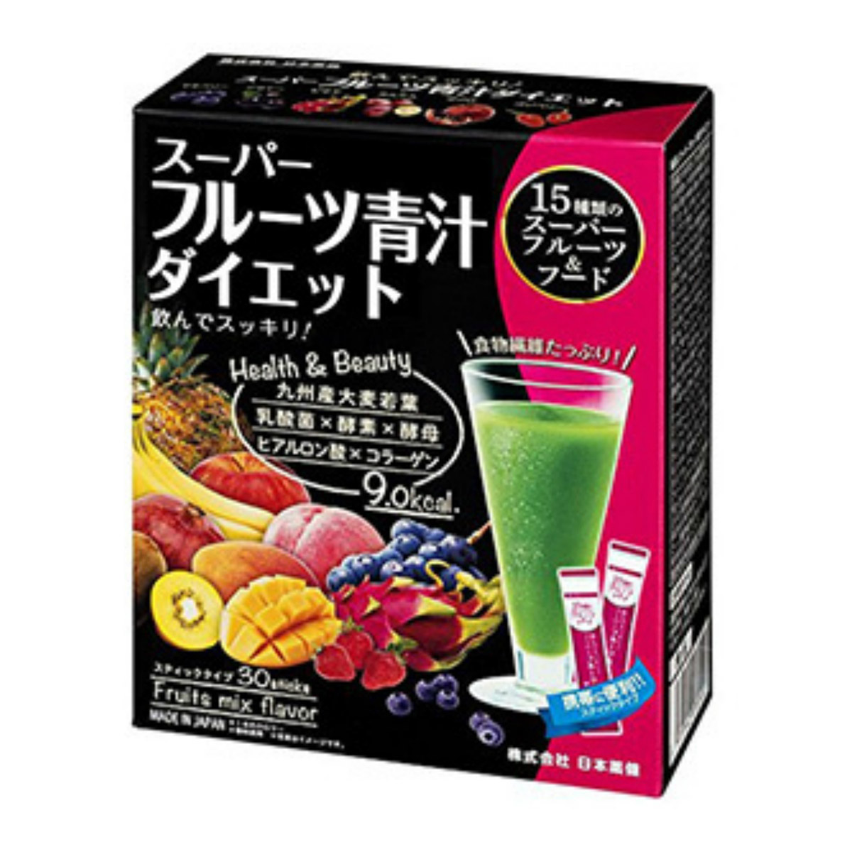 【送料込・まとめ買い×4個セット】日本薬健 スーパー フルーツ 青汁 ダイエット 30包入