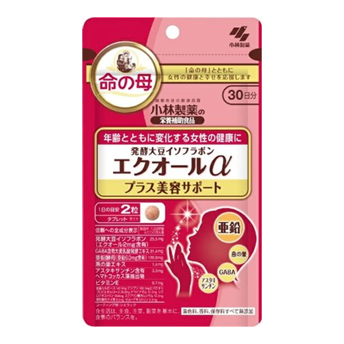 【送料込・まとめ買い×6個セット】小林製薬 命の母 エクオールα プラス美容サポート 60粒入