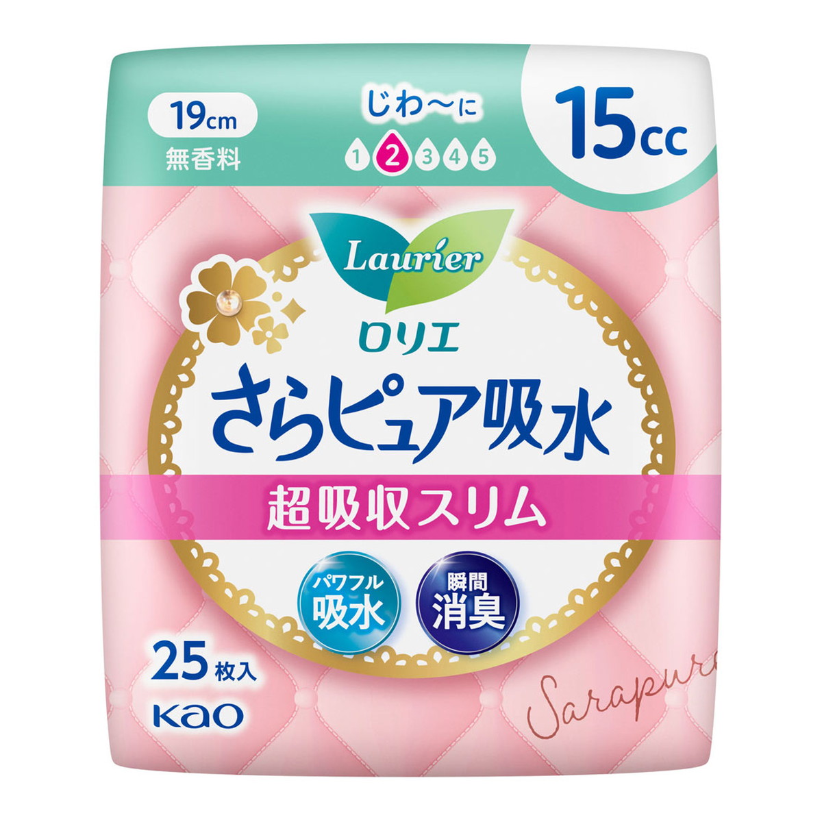 【送料込・まとめ買い&times;36個セット】花王 ロリエ さらピュア吸水 超吸収スリム 15cc 25枚入 吸水ライナー｜ケンコウlife
