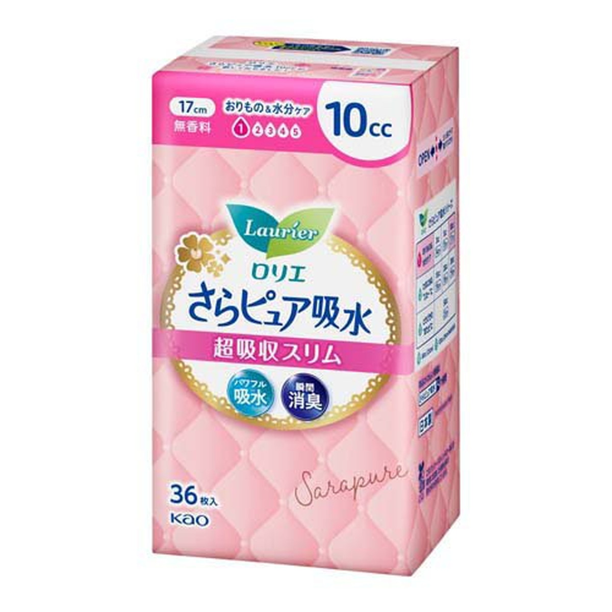 【送料込・まとめ買い×18個セット】花王 ロリエ さらピュア吸水 超吸収スリム 10cc 無香料 36枚入 尿漏れパッド