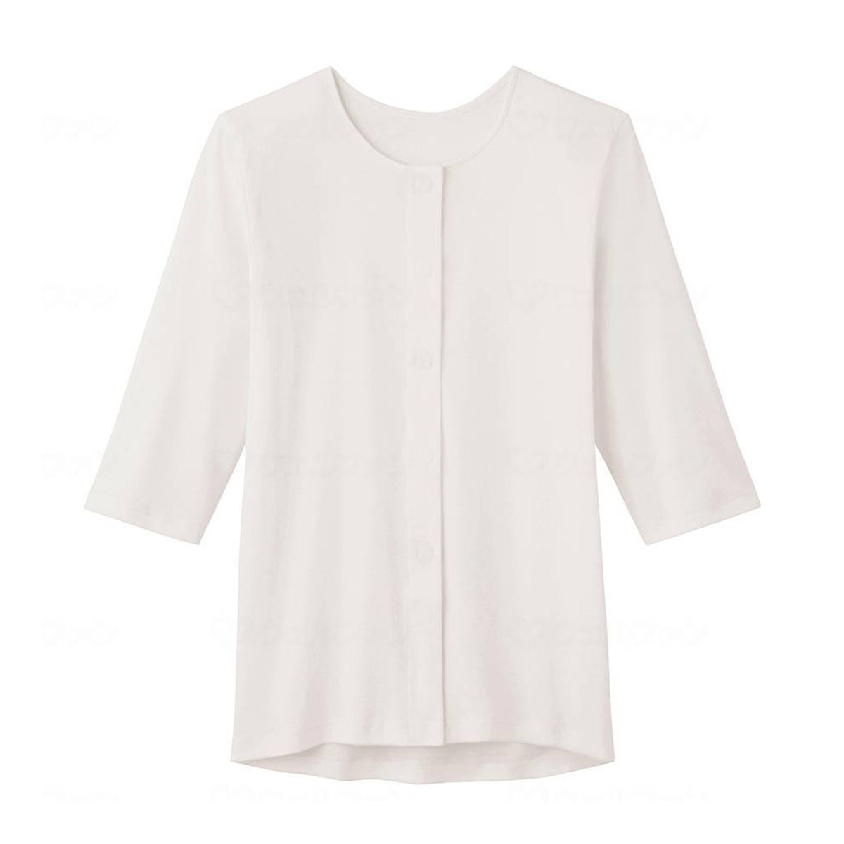 【送料込・まとめ買い×4個セット】グンゼ 婦人 7分袖ワンタッチインナー 前あき ホワイト LL 介護用肌着
