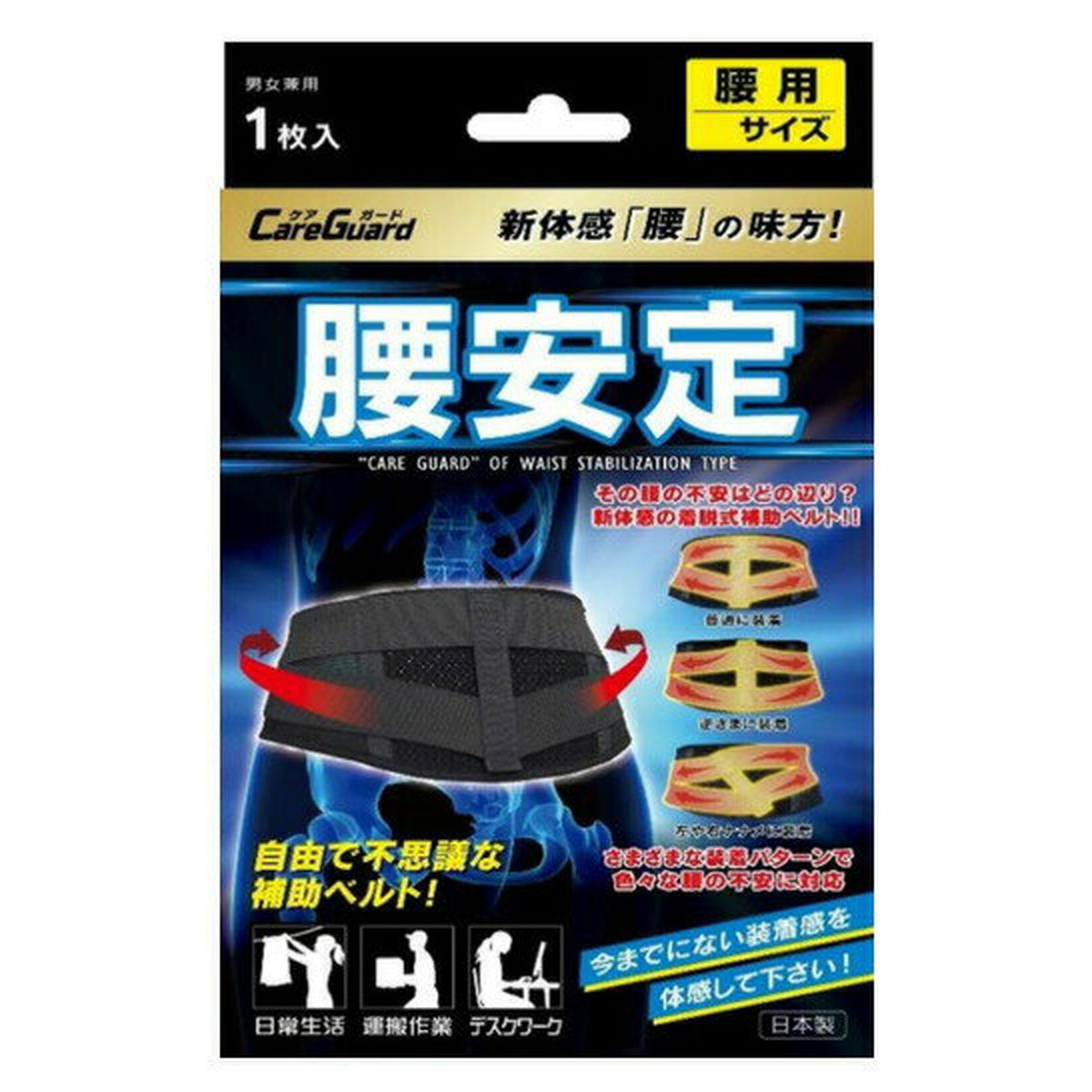 【送料込・まとめ買い×4個セット】新生 ケアガード 腰安定 1枚入 LLサイズ 8,051円