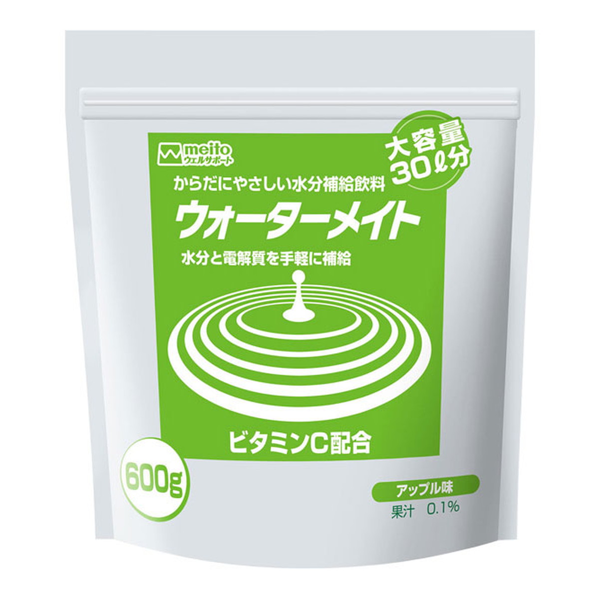 【送料込・まとめ買い×8個セット】名糖産業 ウォーターメイト アップル味 600g 大容量30リットル分 介護用飲料|ケンコウlife