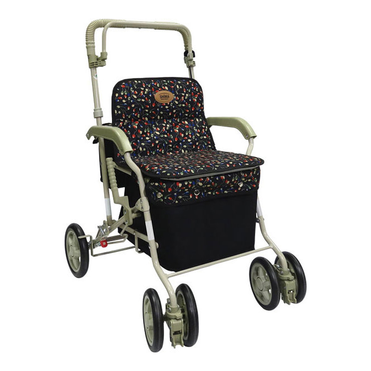 島製作所 マーチS 小花BK シルバーカー 介護用品｜ケンコウlife