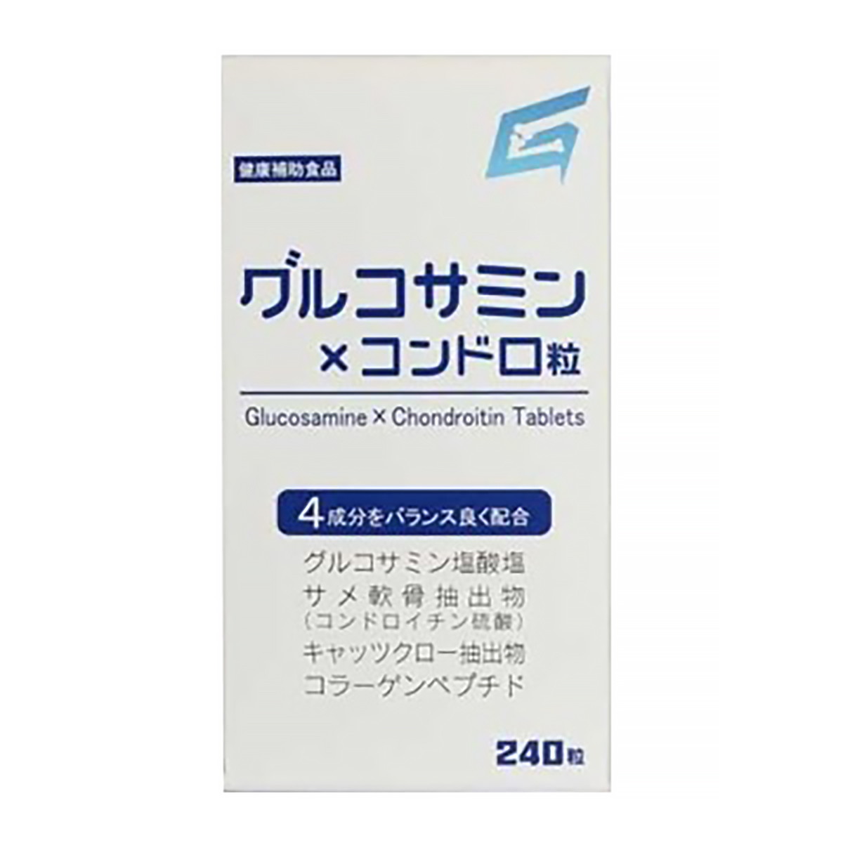 【送料込・まとめ買い&times;4個セット】ワキ製薬 グルコサミン&times;コンドロ粒 240粒入｜ケンコウlife