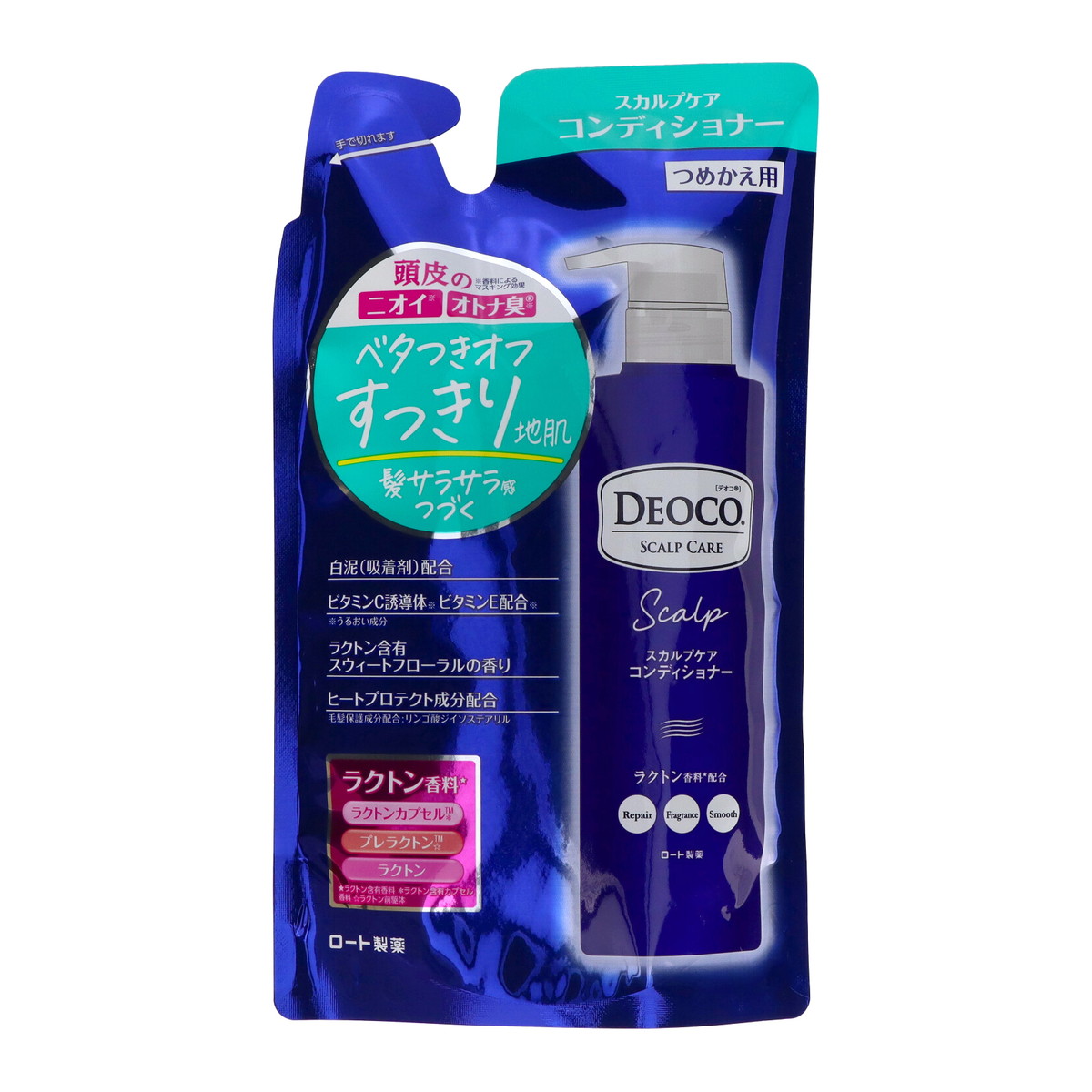 【送料込・まとめ買い×8個セット】ロート製薬 デオコ スカルプケア コンディショナー つめかえ用 370g