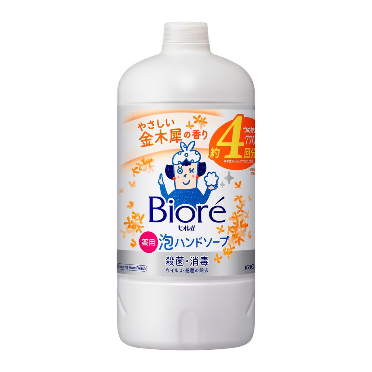 【送料込・まとめ買い×8個セット】花王 ビオレu 薬用 泡ハンドソープ 金木犀の香り つめかえ用 770ml