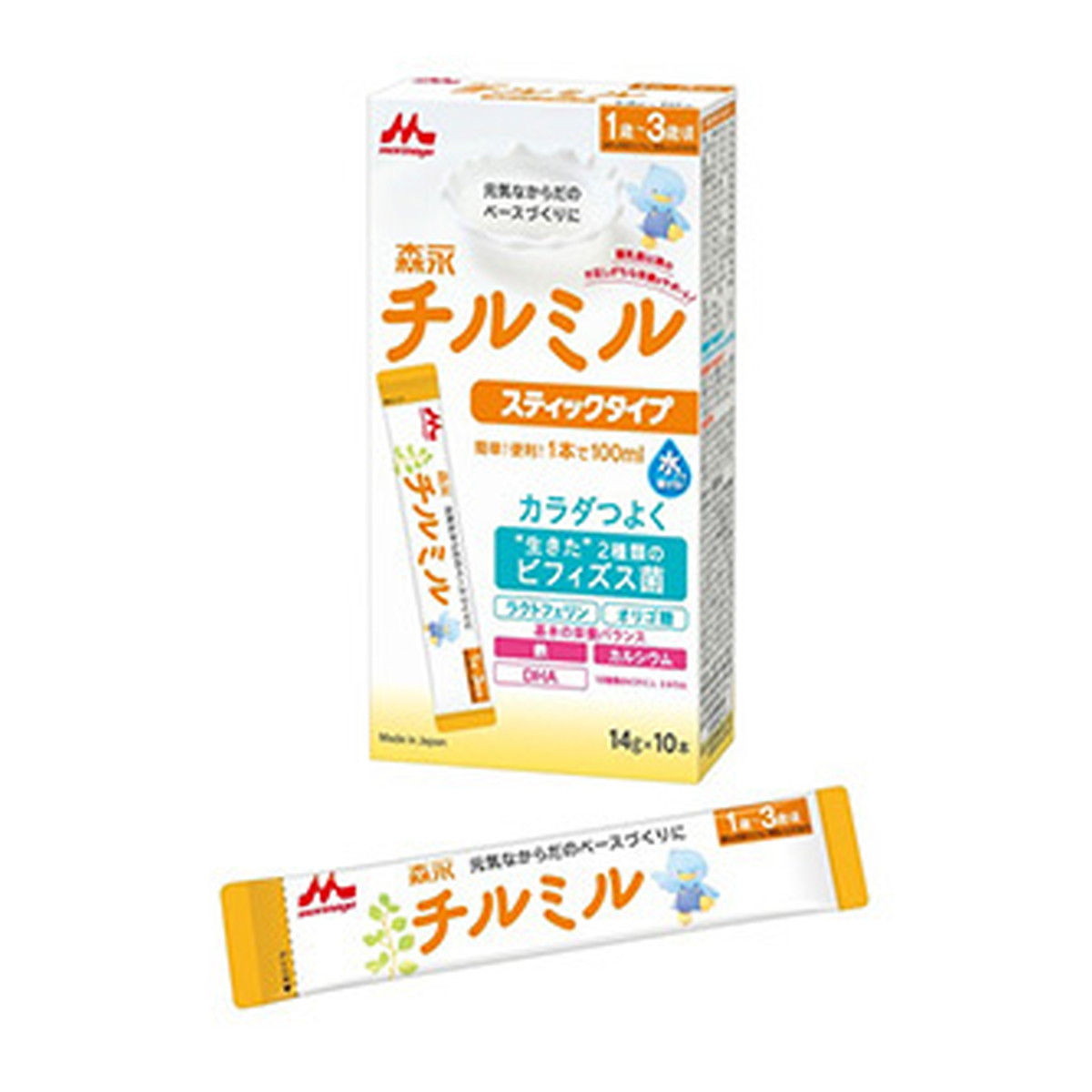 【送料込・まとめ買い×8個セット】森永乳業 チルミル スティックタイプ 14g×10本入