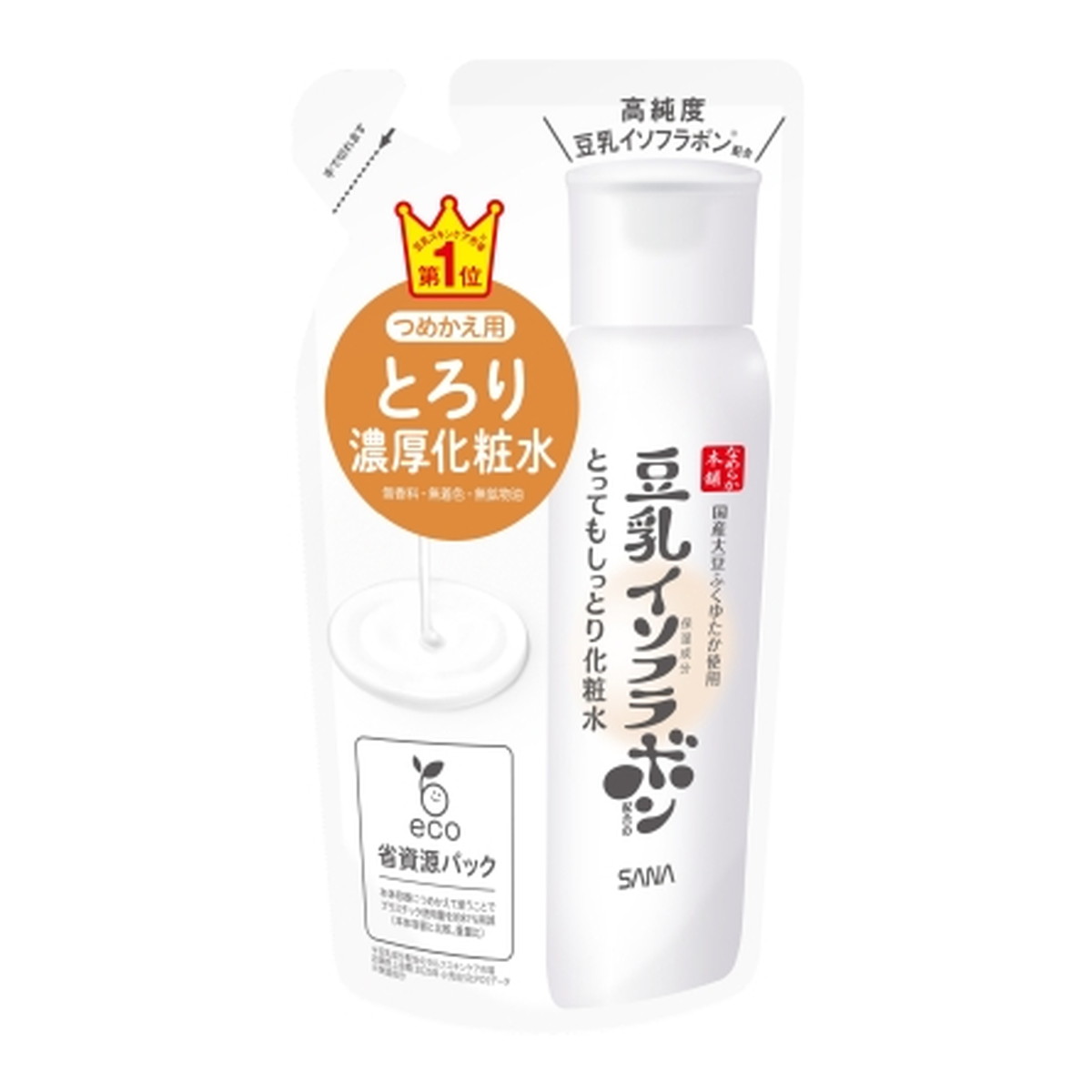 【送料込・まとめ買い×8個セット】常盤薬品工業 SANA サナ なめらか本舗 豆乳イソフラボン とってもしっとり化粧水 NC つめかえ用 180ml