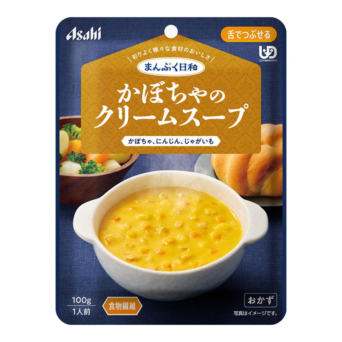 【送料込・まとめ買い×24個セット】アサヒグループ食品 まんぷく日和 かぼちゃのクリームスープ 100g