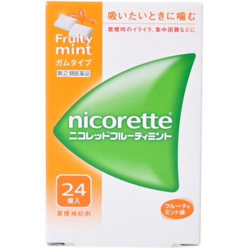 【送料無料・まとめ買い×10個セット】【第(2)類医薬品】ニコレット フルーティミント 24個入 (セルフメディケーション税制対象)
