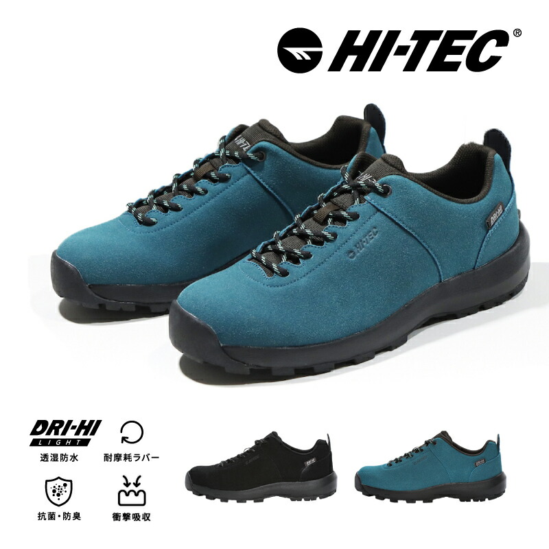 ハイテック HI-TEC メンズ レディース ユニセックス アウトドア スニーカー 透湿防水 抗菌防臭 黒 HT HK047 AORAKI CLASSIC LO WP アオラギ クラシック ロー ターコイズ ブラック