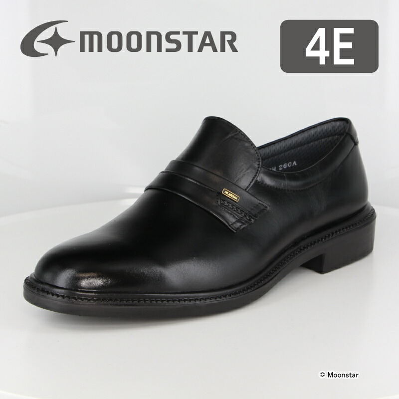【4/14 20:00-4/17 9:59 10%OFFクーポン】ムーンスター メンズ ビジネス シューズ MB6020A クロ moonstar 国産 日本製 本革 幅広 4E 黒 父の日