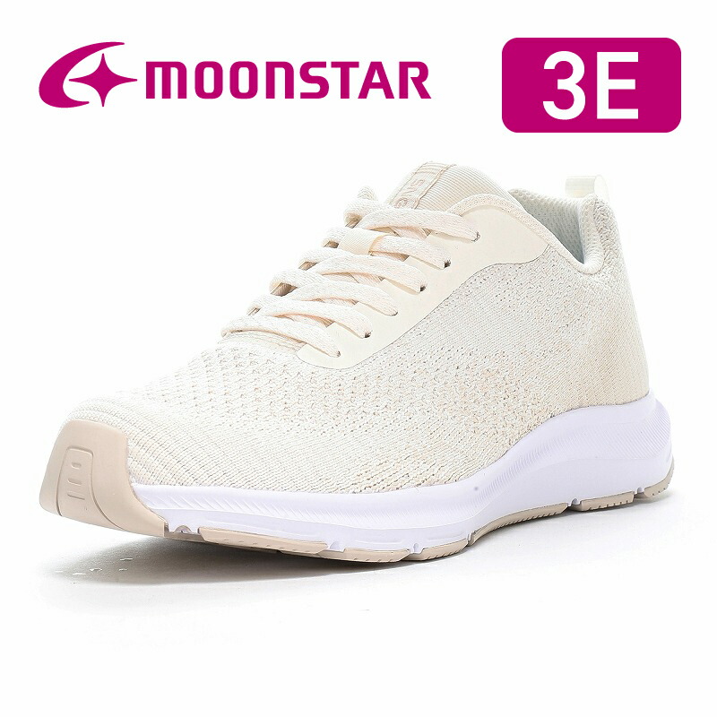 【4/14 20:00-4/17 9:59 10%OFFクーポン】ムーンスター moonstar レディース ウォーキング スニーカー 22-25cm 3E 抗菌防臭 母の日 ワイド設計 衝撃吸収 耐摩耗ソール おしゃれ 通勤 シナジークッション SNGY L21 クリーム