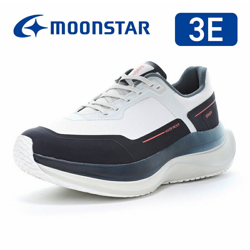 【4/4 20:00-4/12 23:59 10%OFFクーポン】ムーンスター moonstar メンズ レディース ユニセックス スニーカー ウォーキングシューズ 透湿防水 厚底幅広3E 抗菌防臭 22cm-30cm おしゃれ 通勤 白【2026年春新作2月2日発売】シナジークッション SNGY UV04 ホワイト/ネイビー