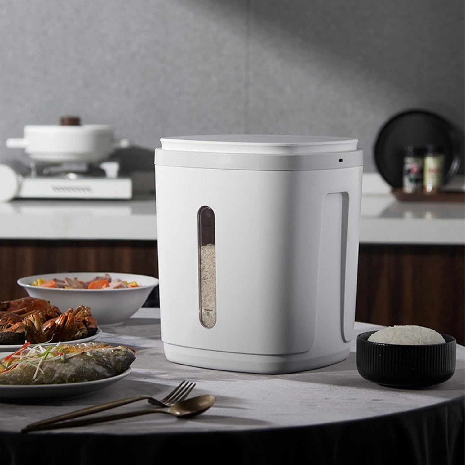 収納ボ 隙間 ライスボックス 米びつ 食品貯蔵タンク 鮮度キープ 防虫 防湿 透明可視化窓 残量確認可 保存容器 スリム 7kg 米櫃