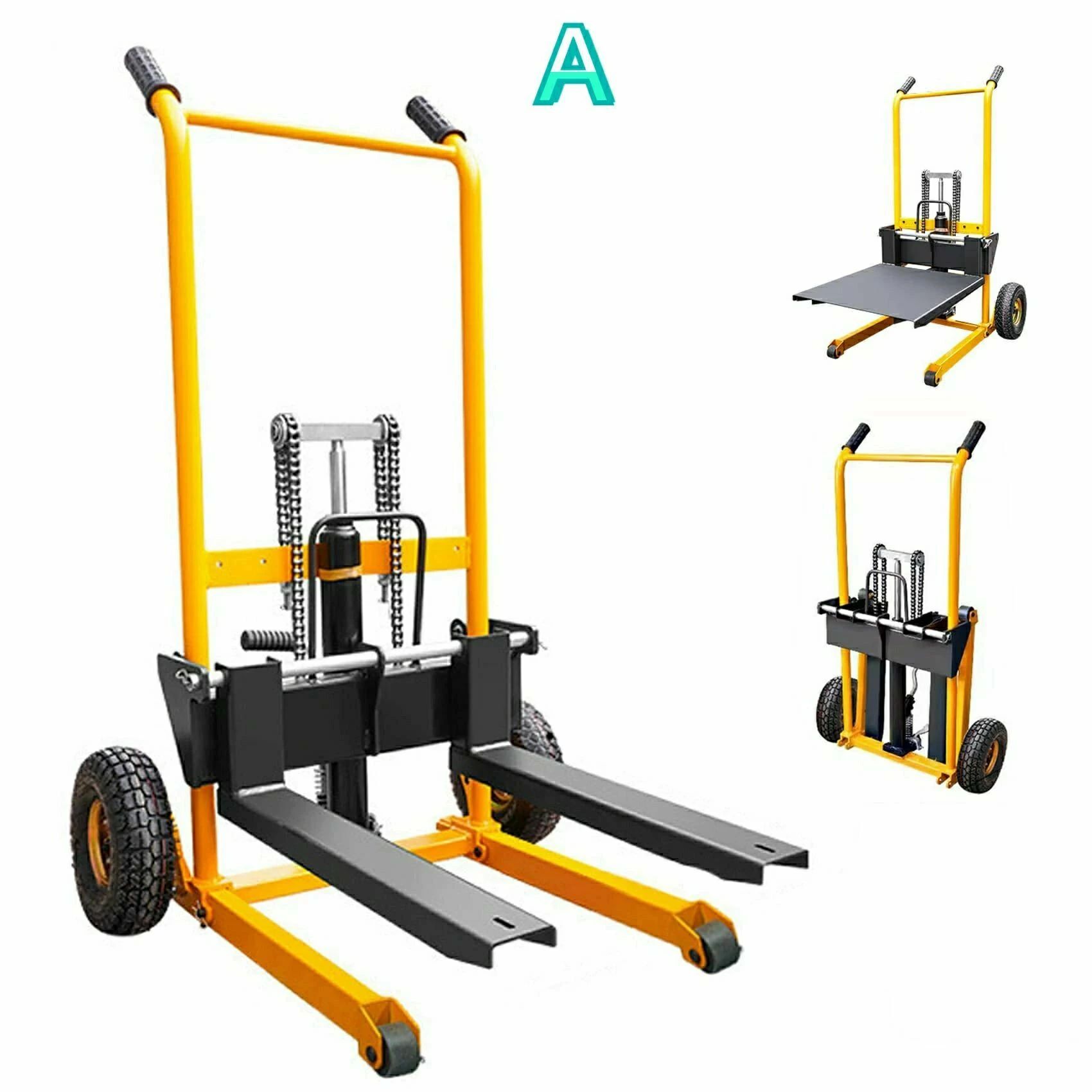 ハンドフォークリフト ハンドリフト 折りたたみ式 積載200kg 昇降80mm-920mm 脱着式プレート付き 油圧ペダル式 手動式 ハンドス|スマイルスマイル