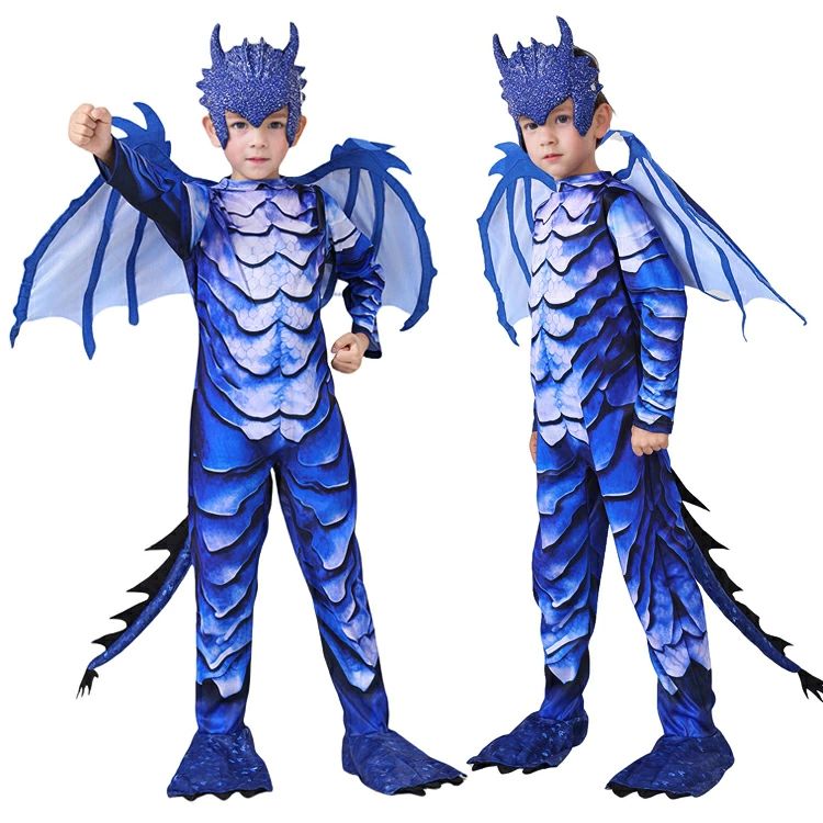 騎 男の子 着ぐるみ 翼付き ドラゴン キッズ ハロウィン衣装 コスチューム 龍騎士 仮装 コスプレ 子供 衣装 ハロウィン ドラゴン