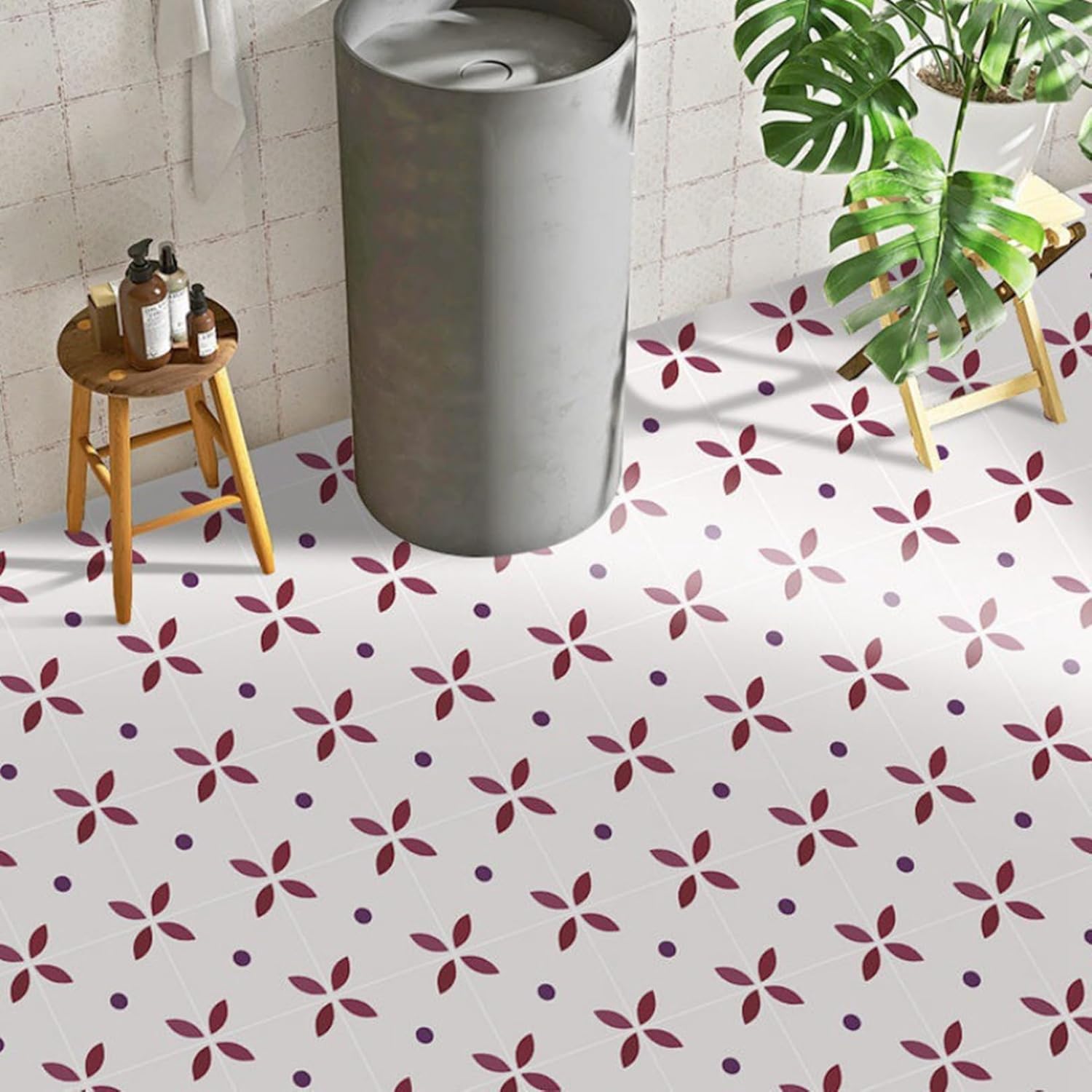 リメイ 雰囲気変貌 DIY 簡単貼付け カッティングシート 北欧風 防滑 防汚 防水 補修 おしゃれ 幾何柄 厚手 はがせる 壁紙シール