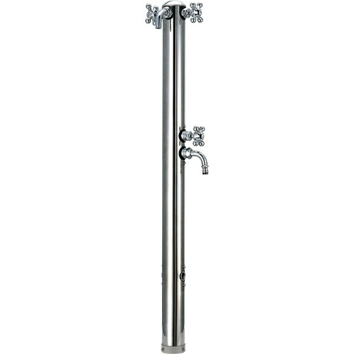 カクダイ ステンレス双口混合栓柱 624-204【取寄品】