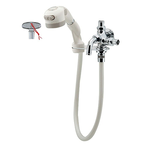 カクダイ 共用愛玩動物用双口水栓 704-152-13【取寄品】