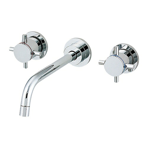 カクダイ 壁付2ハンドル混合栓 125-001【取寄品】
