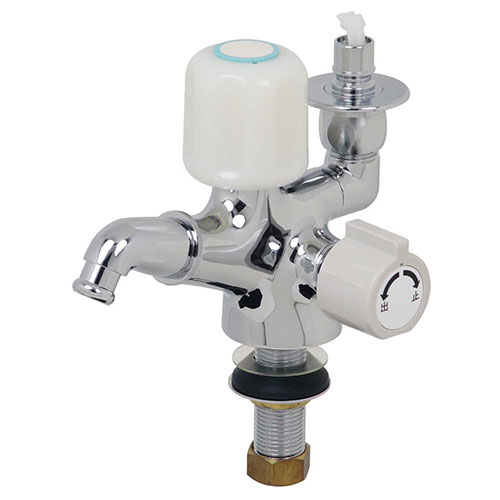 カクダイ 双口回転させる立水栓 ストッパー付 7249-13【取寄品】