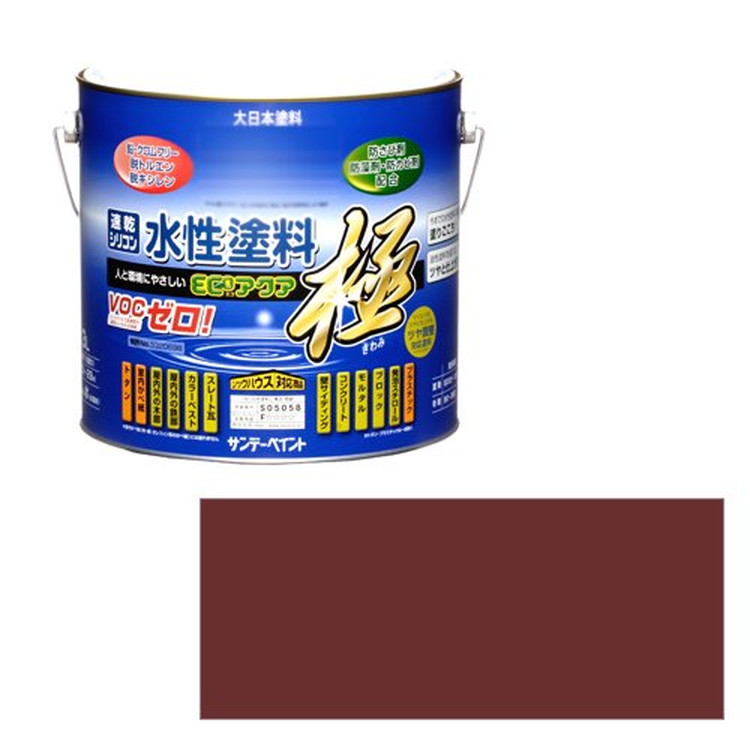 サンデーペイント 水性ECOアクア 3L チャイロ【取寄品】｜御用待本舗　店