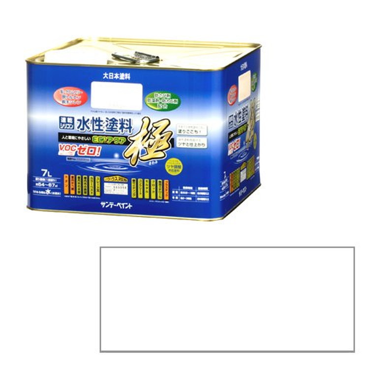 サンデーペイント 水性ECOアクア 7L ツヤケシシロ【取寄品】